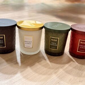 Bellevue Luxury Candle Set - Black, Gold, Green, Red